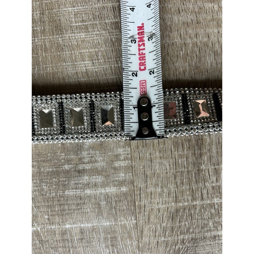 Western Rhinestone Concho Belt Womens Silver Crystal Studded Cowgirl 34-38 - Picture 6 of 16